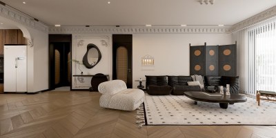 法式复古风客餐厅3D模型下载